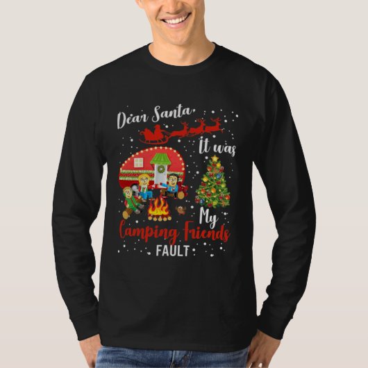 Camping Christmas Vehicles Camping RVing Trailers Tシャツ (正面)