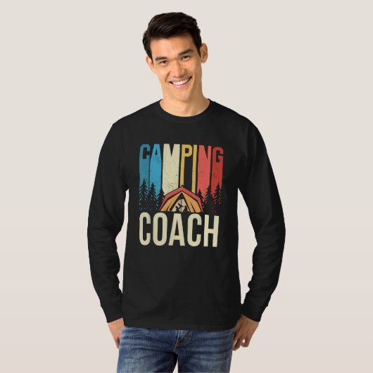 Camping Coach Camper Campsite Camp Campfire Tシャツ (正面フル)