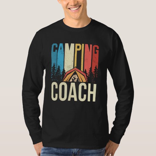 Camping Coach Camper Campsite Camp Campfire Tシャツ (正面)
