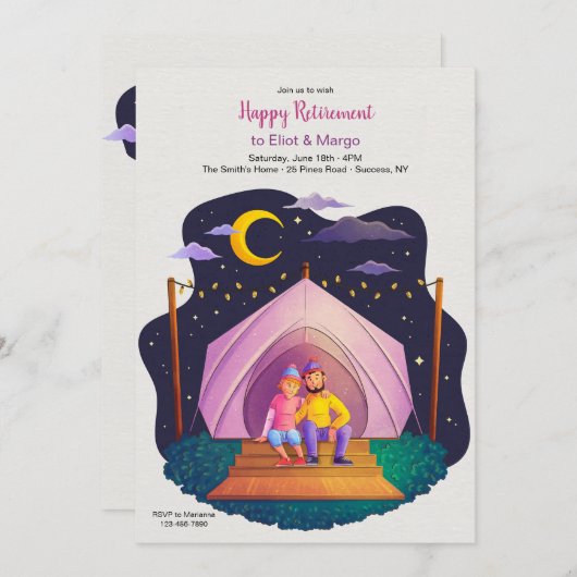 Camping Couple 招待状 (正面/裏面)