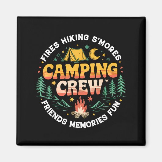 Camping Crew Family Matching Group Friends Men Wom マグネット (正面)