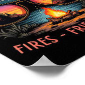 Camping Crew Fires Friends Fun Vacation Summer  ポスター (角)