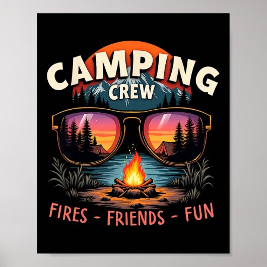 Camping Crew Fires Friends Fun Vacation Summer  ポスター (正面)