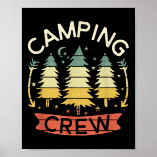 Camping Crew Shirt Kids Family Camping Shirts Matc ポスター