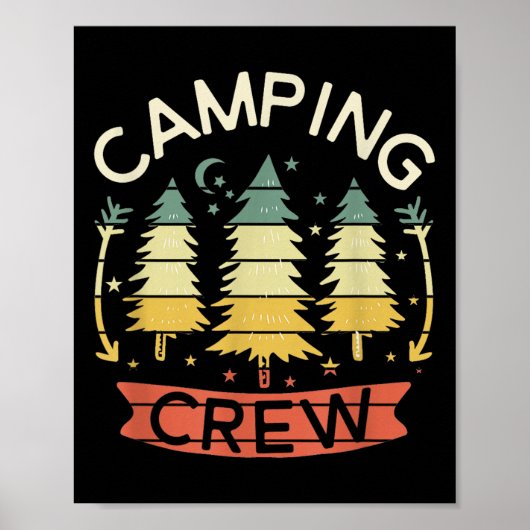 Camping Crew Shirt Kids Family Camping Shirts Matc ポスター (正面)
