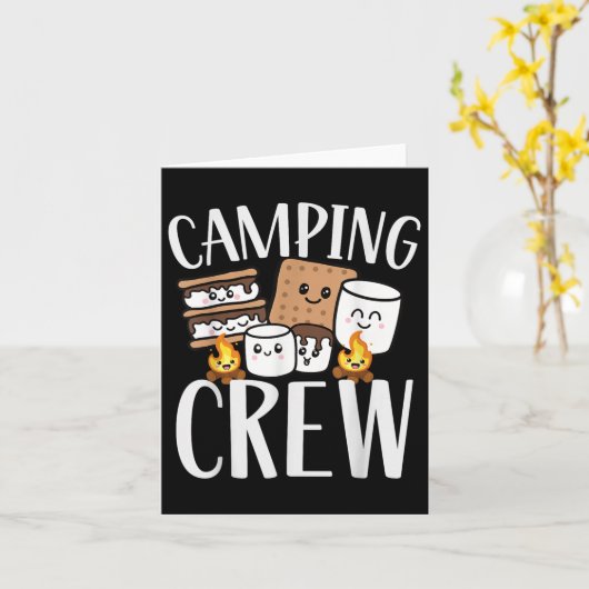 Camping Crew Smore Campfire Group Squad Team Kids  カード (黄色い花)
