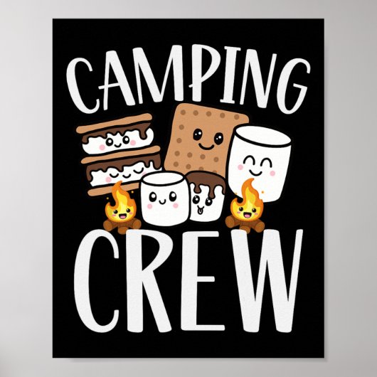 Camping Crew Smore Campfire Group Squad Team Kids  ポスター (正面)