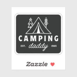 Camping dad father camper forest vintage black シール
