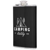 Camping dad funny father camper forest retro black フラスク (左)