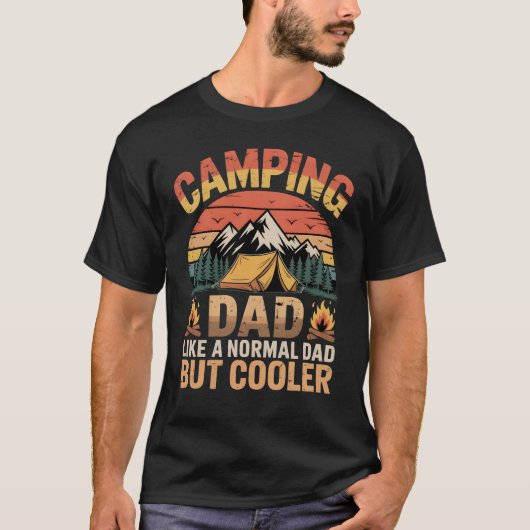 Camping Dad Like a Normal Dad But Cooler Retro Tシャツ (正面)