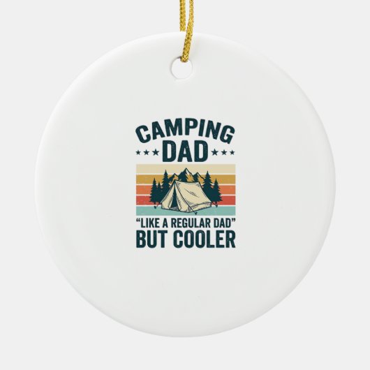 Camping Dad Vintage Retro Outdoor Vector Shirt Des セラミックオーナメント (正面)