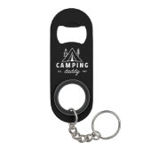 Camping daddy camper dad fathers day funny black キーホルダー栓抜き (裏面)