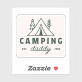Camping daddy dad camper father green シール (シート)