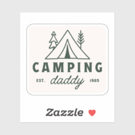 Camping daddy dad camper father green シール