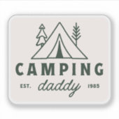 Camping daddy dad camper father green シール (正面)