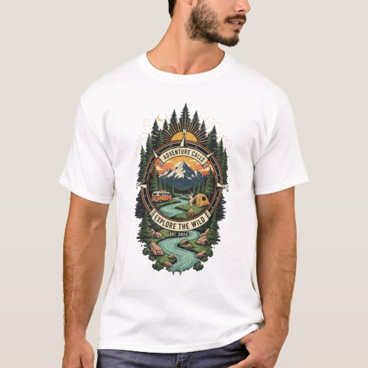 Camping Design T Shirt Tシャツ (正面)