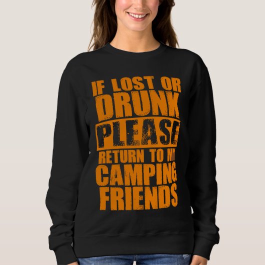 Camping Drinking  Cute Camp Beer  Men Women  1 スウェットシャツ (正面)