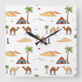 Camping du désert du Sahara marocain スクエア壁時計