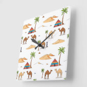 Camping du désert du Sahara marocain スクエア壁時計 (傾斜)