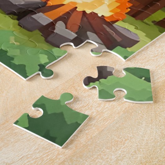 Camping en pixel art ジグソーパズル (側面)