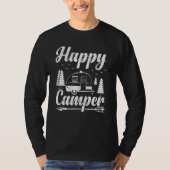 Camping for Hikers Happy Camper Distressed Style Tシャツ (正面)