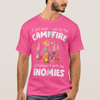 Camping Funny Gnome Hangout With My Gnomies Campfi Tシャツ