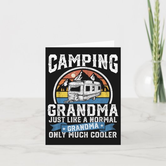 Camping Grandma Funny Camper Rv Retro Outdoors Wom カード (正面)
