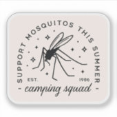 Camping group mosquito funny summer camp trip シール (正面)