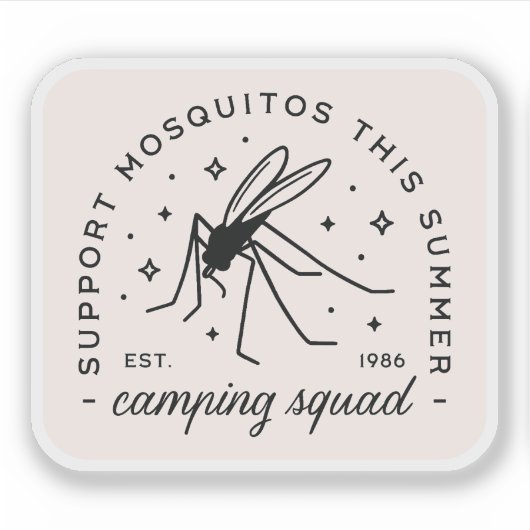 Camping group mosquito funny summer camp trip シール (正面)