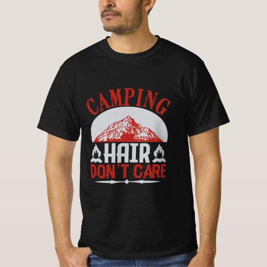 Camping hair don’t care Camping Gift Tシャツ (正面)
