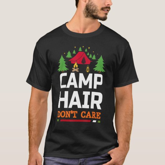 Camping Hair Dont Care Quote Classic Family Summer Tシャツ (正面)