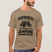 Camping happiness satisfaction funny saying retro tシャツ (正面)