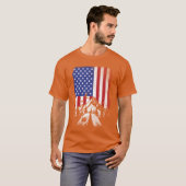 Camping Hiking Lover American Flag For Men Women f Tシャツ (正面フル)