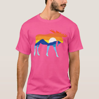 Camping Hiking Retro Mountains Outrs Camp Moose gi Tシャツ