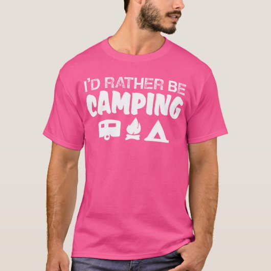 Camping I Would Rather Be Camping vintage Tシャツ (正面)