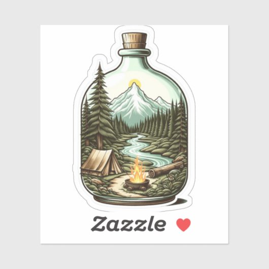 Camping In A Bottle Sticker | Die-Cut Sticker シール (シート)