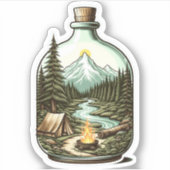 Camping In A Bottle Sticker | Die-Cut Sticker シール (正面)
