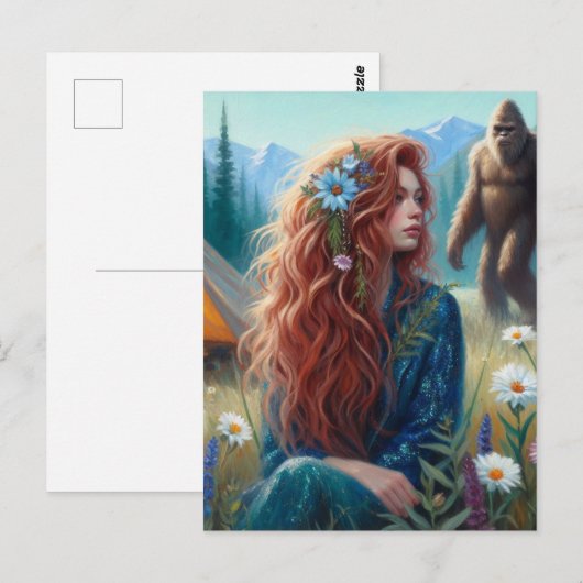 Camping In the Meadow With Sasquatch ポストカード (正面/裏面)