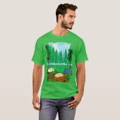 Camping Inent And Forest Camping girl Tシャツ (正面フル)