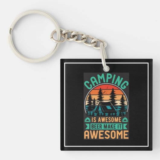 Camping is Awesome Beer Make it Awesome-64576 キーホルダー (正面)