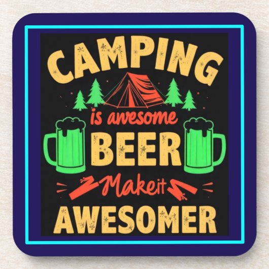 Camping is Awesome Beer Make it Awesomer-67688 コースター (正面)