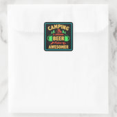 Camping is Awesome Beer Make it Awesomer-67688 スクエアシール (バッグ)
