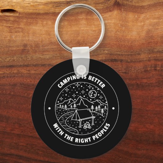 Camping is better with the right peoples  キーホルダー (裏面)