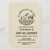 Camping is my retirement plan retired party 招待状 (正面/裏面)