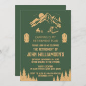 Camping is my retirement plan retired party 招待状 (正面/裏面)