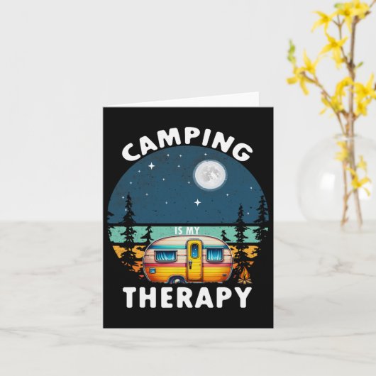 Camping Is My Therapy カード (黄色い花)