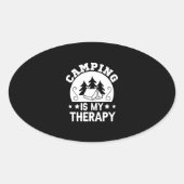 Camping is my therapy 楕円形シール (正面)