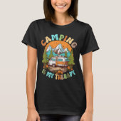 Camping Is My Therapy Campfire Summer Camping Tシャツ (正面)