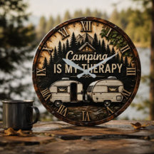 Camping Is My Therapy Vintage Camper Gift