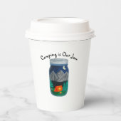 Camping is Our Jam Tent and Mountains in Jar 紙コップ (正面)